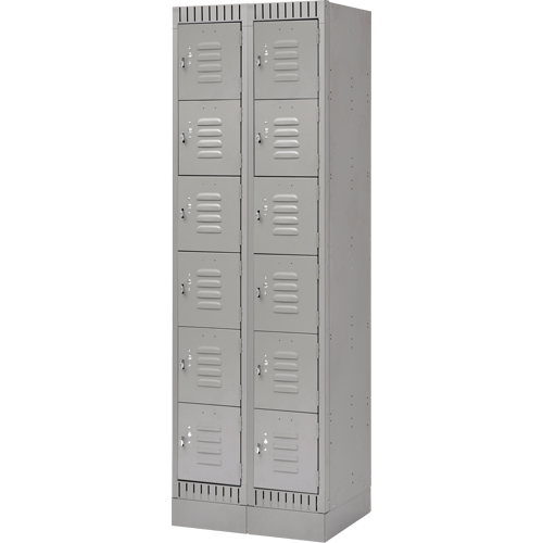 Casiers, 6 niveaux, Bloc de 2, 24" x 18" x 76", Acier, Gris, D&eacute;mont&eacute; Meunier Outillage Industriel