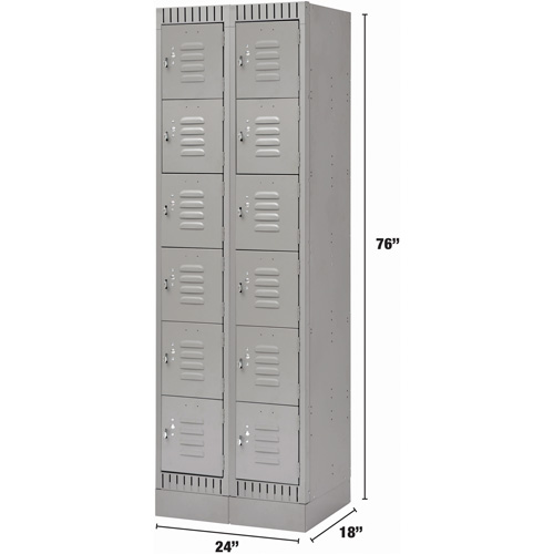 Casiers, 6 niveaux, Bloc de 2, 24" x 18" x 76", Acier, Gris, D&eacute;mont&eacute; Meunier Outillage Industriel