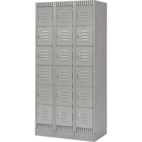 Casiers, 6 niveaux, Bloc de 3, 36" x 18" x 76", Acier, Gris, D&eacute;mont&eacute; Meunier Outillage Industriel