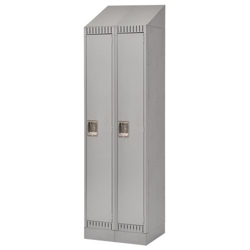 Assembled Lockers, Bank of 2, 24" x 18" x 72", Steel, Grey, Rivet (Assembled) Meunier Outillage Industriel