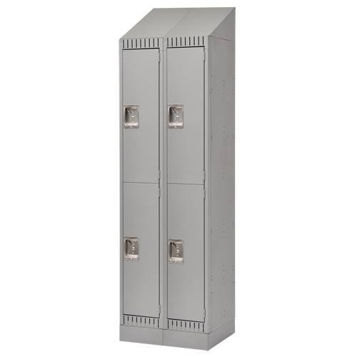 Casiers assembl&eacute;s, 2 niveaux, Bloc de 2, 24" x 18" x 72", Acier, Gris, Rivet (assembl&eacute;) Meunier Outillage Industriel