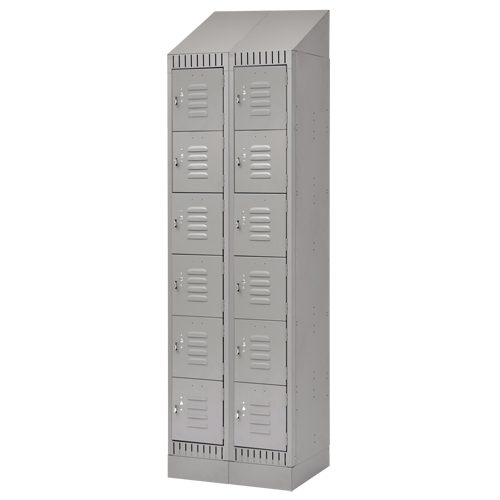 Casiers, 6 niveaux, Bloc de 2, 24" x 18" x 86", Acier, Gris, D&eacute;mont&eacute; Meunier Outillage Industriel