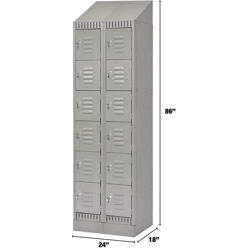 Casiers, 6 niveaux, Bloc de 2, 24" x 18" x 86", Acier, Gris, D&eacute;mont&eacute; Meunier Outillage Industriel