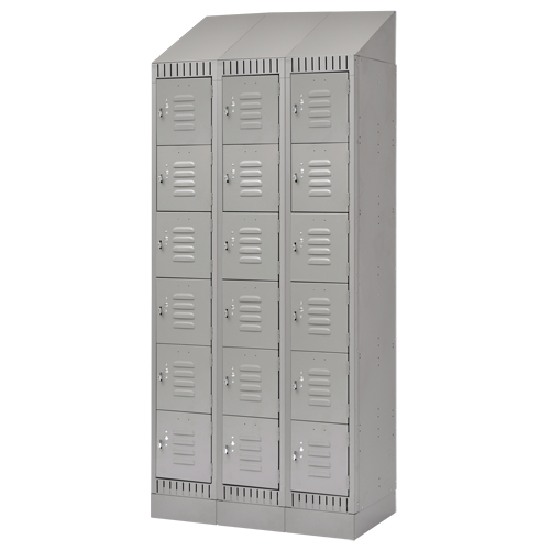 Casiers, 6 niveaux, Bloc de 3, 36" x 18" x 86", Acier, Gris, D&eacute;mont&eacute; Meunier Outillage Industriel