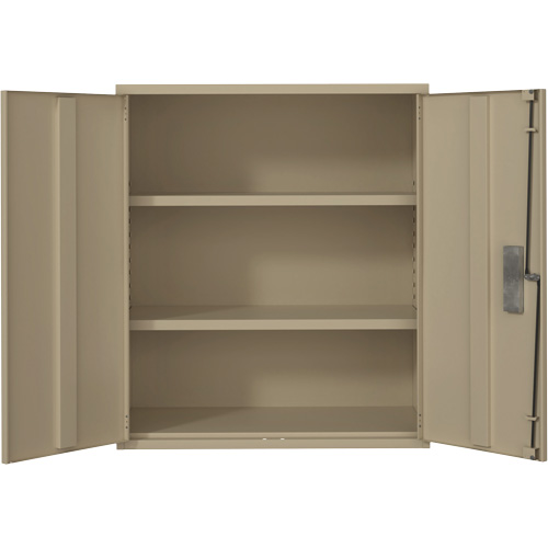 Lo-Boy Storage Cabinet, Steel, 2 Shelves, 40" H x 36" W x 18" D, Beige Meunier Outillage Industriel