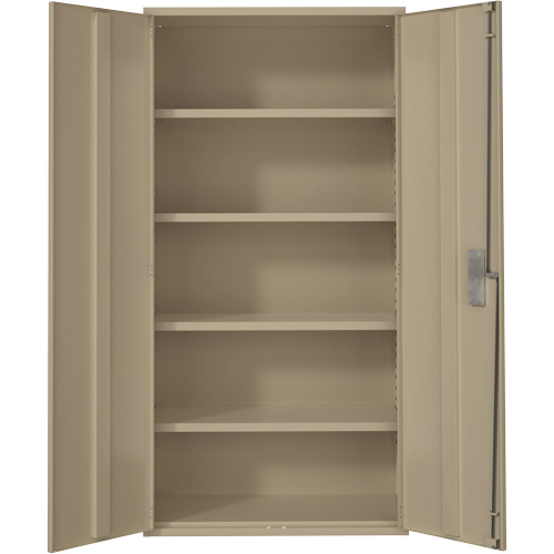 Hi-Boy Storage Cabinet, Steel, 4 Shelves, 72" H x 36" W x 18" D, Beige Meunier Outillage Industriel