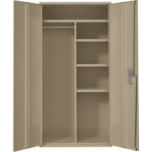 Combination Storage Cabinet, Steel, 6 Shelves, 72" H x 36" W x 18" D, Beige Meunier Outillage Industriel