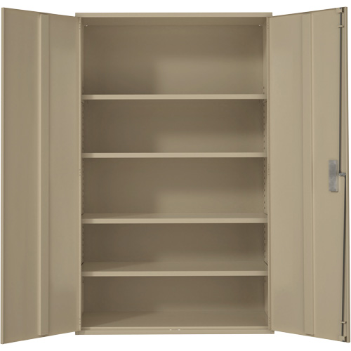 Extra Wide Hi-Boy Storage Cabinet, Steel, 4 Shelves, 72" H x 48" W x 24" D, Beige Meunier Outillage Industriel