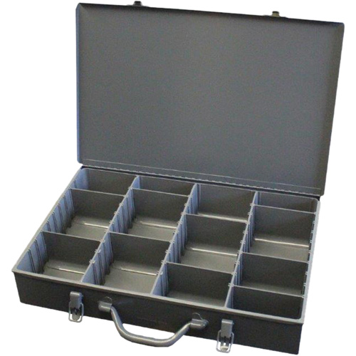 Boîtes en acier &agrave; compartiments &agrave; fond courb&eacute;, 17,875" la x 12" p x 3" h, 13 compartiments Meunier Outillage Industriel