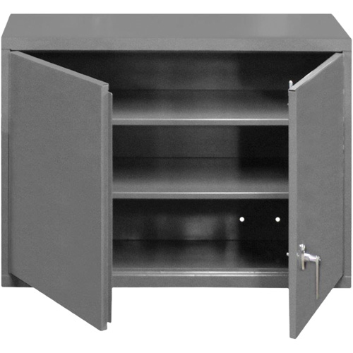 Armoire murale, 27" h x 29-7/8" la x 13-11/16" p, 2 tablettes, Acier, Gris Meunier Outillage Industriel