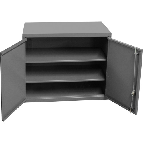 Armoire murale, 27" h x 13-11/16" la x 35-7/8" p, 2 tablettes, Acier, Gris Meunier Outillage Industriel