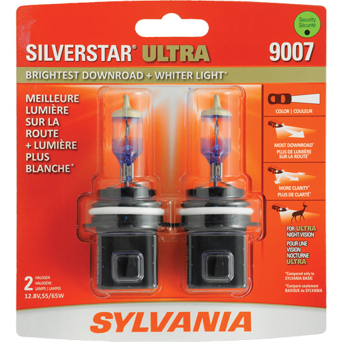 9007 SilverStar&reg; Ultra Headlight Bulb, Halogen, 55 W/65 W, White Meunier Outillage Industriel