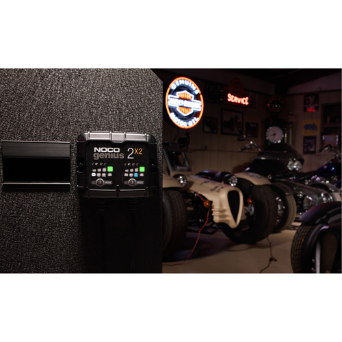 Genius&reg; 2X2 2-Bank, 4-Amp Battery Charger Meunier Outillage Industriel