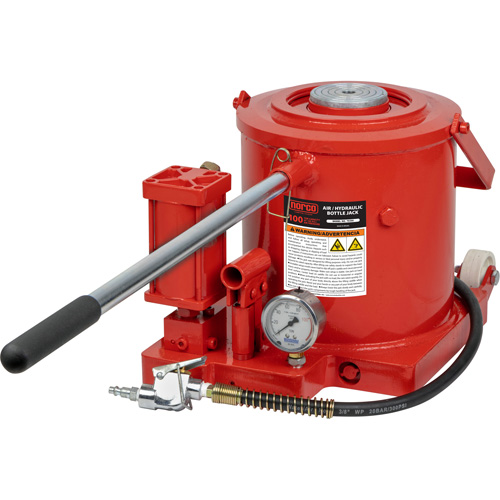 Bottle Jack, 100 Ton(s), Air Hydraulic, 17-7/10" Raised Height Meunier Outillage Industriel
