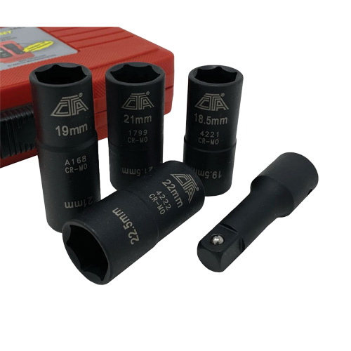 Flip Socket Kit, 5 Pieces, 1/2" Drive Size Meunier Outillage Industriel
