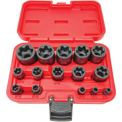 Jeu de douilles EP "Star" plus, 15 Morceaux, Prise de 1/4"/3/8"/1/2" Meunier Outillage Industriel