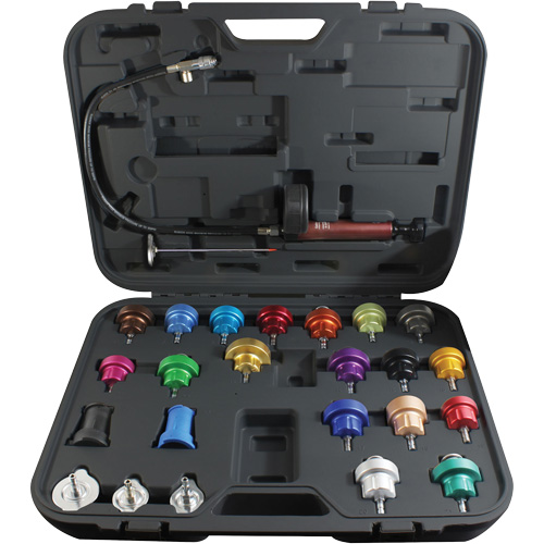 25-Piece Master Cooling System Pressure Test Kit Meunier Outillage Industriel