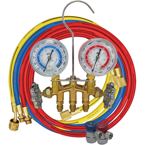 R134A 2-Way Brass Manifold Gauge Set Meunier Outillage Industriel