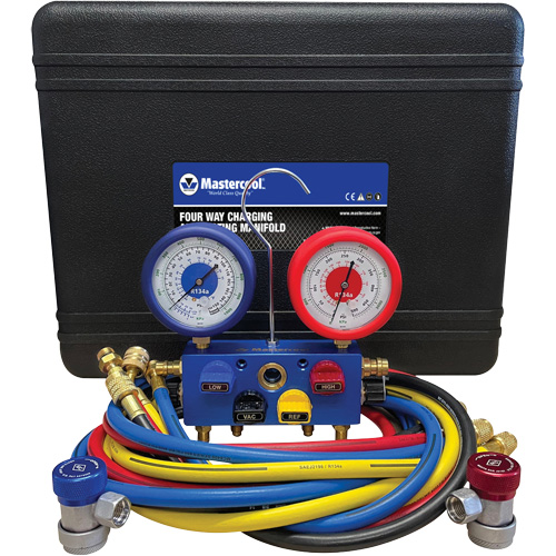 Ensemble de jauge &agrave; collecteur en aluminium 4 voies R134A Meunier Outillage Industriel