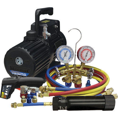 Ensemble combin&eacute; d&eacute;vacuation et de chargement pour R134a/R1234yf? Meunier Outillage Industriel
