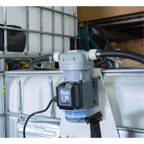Pompe de transfert de fluide d'&eacute;chappement diesel (DEF) 115 V CA avec support pour cuve GRV et pistolet Meunier Outillage Industriel