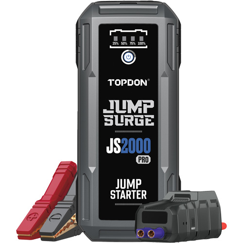 D&eacute;marreur de secours, banque d'alimentation et lampe de poche JumpSurge2000Pro &agrave; 2500 A de pointe Meunier Outillage Industriel