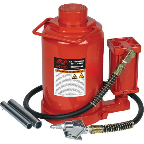 Standard Height Bottle Jack, 50 Ton(s), Air Hydraulic, 19" Raised Height Meunier Outillage Industriel