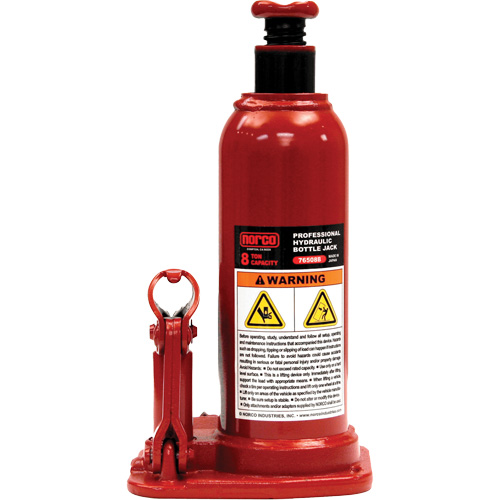 Professional Hydraulic Bottle Jack, 8 Ton(s), 18-3/4" Raised Height Meunier Outillage Industriel