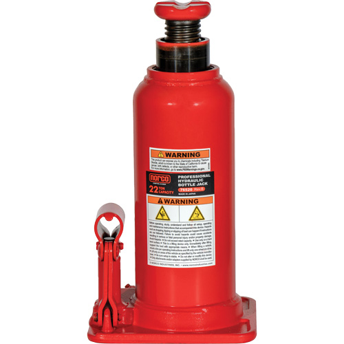 Cric hydraulique bouteille professionnel avec orifice pour manom&egrave;tre, 22 tonne(s), 20-49/250" Hauteur &eacute;lev&eacute;e Meunier Outillage Industriel