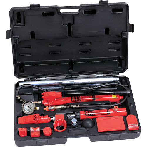 Trousse de r&eacute;paration collision/entretien de capacit&eacute; 10 tonnes avec adaptateurs en fonte Meunier Outillage Industriel
