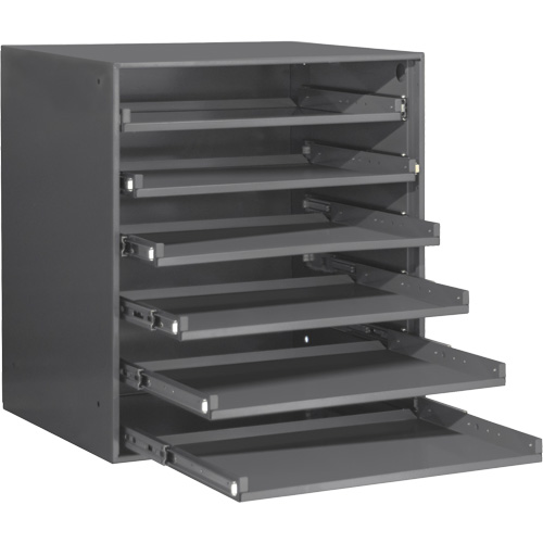 Armoire de rangement &agrave; cloisons, Acier, 6 compartiments, 20-5/16" la x 15-15/16" p, 21-7/8" h, Gris Meunier Outillage Industriel