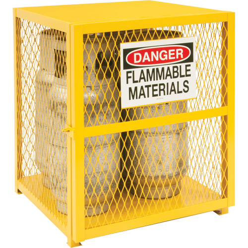 Gas Cylinder Storage Cabinet, 4 Cylinder Capacity, 30" W x 30" D x 35" H, Yellow Meunier Outillage Industriel