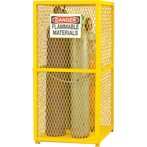 Gas Cylinder Storage Cabinet, 9 Cylinder Capacity, 30" W x 30" D x 71-3/4" H, Yellow Meunier Outillage Industriel