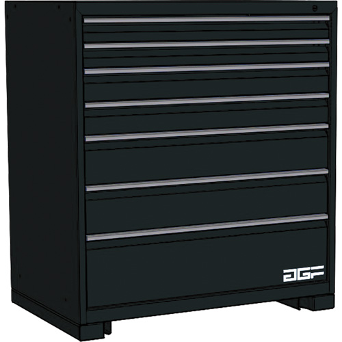 Armoire &agrave; tiroirs modulaire, 7 tiroirs, 24" la x 24" p x 40" h, Noir Meunier Outillage Industriel
