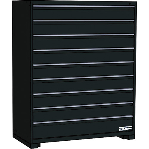 Modular Drawer Cabinet, 9 Drawers, 36" W x 28" D x 60" H, Black Meunier Outillage Industriel