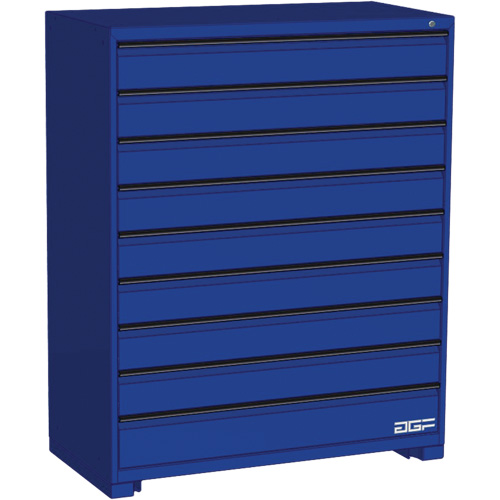 Armoire &agrave; tiroirs modulaire, 9 tiroirs, 48" la x 24" p x 60" h, Bleu Meunier Outillage Industriel