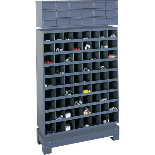 Unit&eacute; de stockage modulaire pour petites pi&egrave;ces, Acier, 18 tiroirs, 33-3/4" x 12-1/4" x 58-5/8", Gris Meunier Outillage Industriel