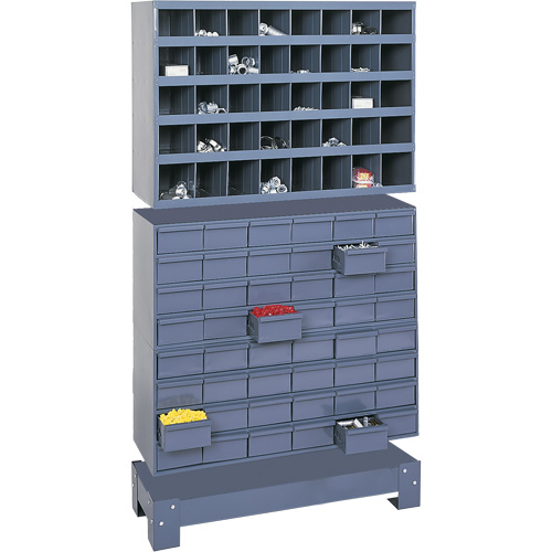 Unit&eacute; de stockage modulaire pour petites pi&egrave;ces, Acier, 48 tiroirs, 33-3/4" x 12-1/4" x 58-3/8", Gris Meunier Outillage Industriel
