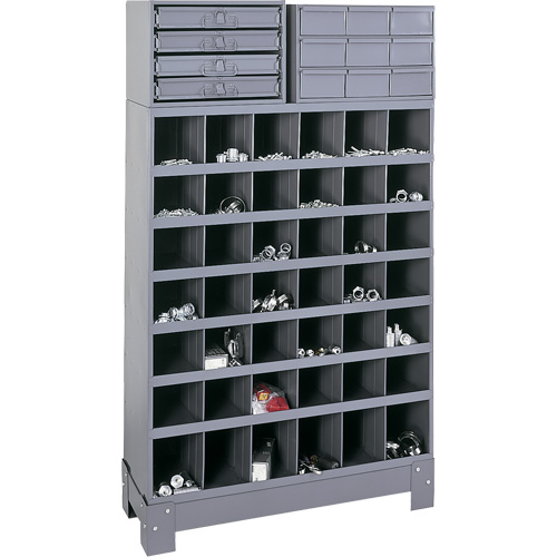 Modular Small Parts Storage Unit, Steel, 13 Drawers, 33-3/4" x 12-1/4" x 59", Grey Meunier Outillage Industriel
