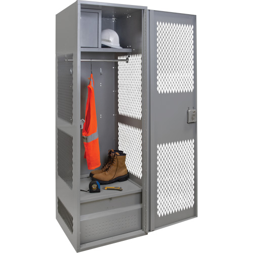 Gear Locker with Door, Steel, 24" W x 24" D x 72" H, Grey Meunier Outillage Industriel
