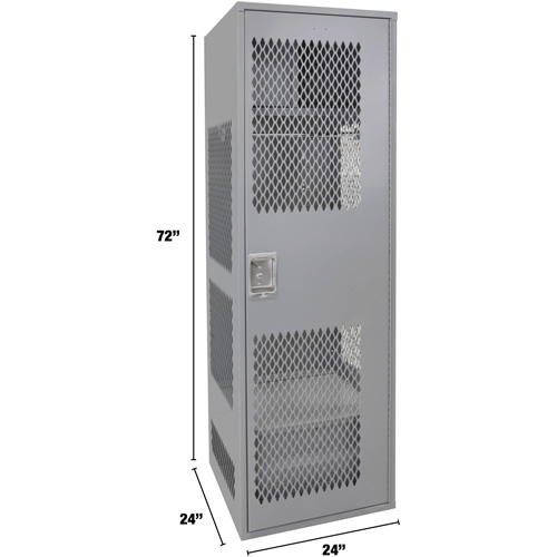 Gear Locker with Door, Steel, 24" W x 24" D x 72" H, Grey Meunier Outillage Industriel
