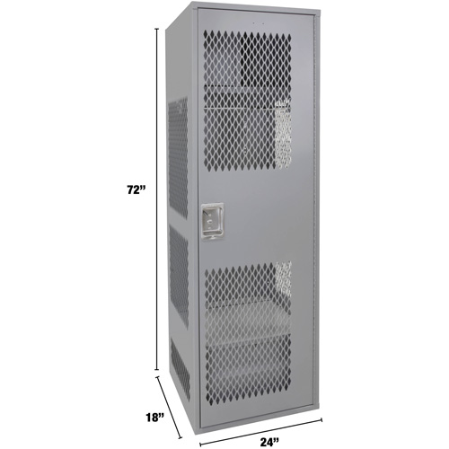 Casier pour &eacute;quipement avec porte, Acier, 24" la x 18" p x 72" h, Gris Meunier Outillage Industriel