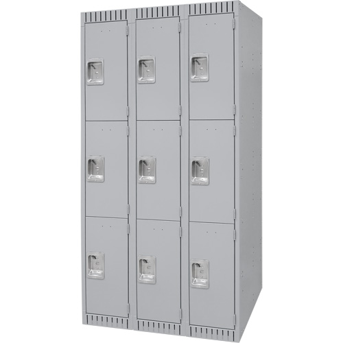 Casiers, 3 niveaux, Bloc de 3, 36" x 18" x 72", Acier, Gris, D&eacute;mont&eacute; Meunier Outillage Industriel