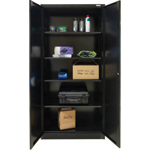 Armoire de rangement Hi-Boy, Acier, 4 Tablettes, 72" h x 36" la x 18" P, Noir Meunier Outillage Industriel