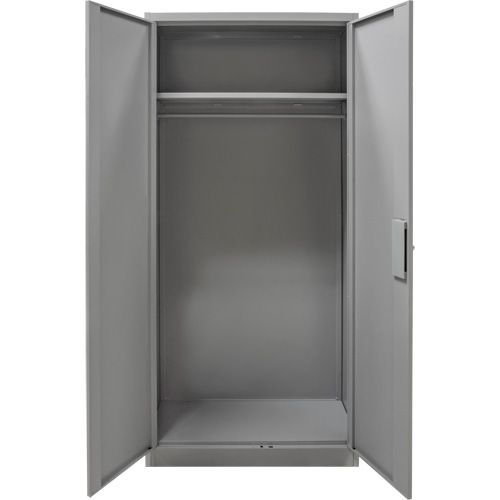 Armoire garde-robe, Acier, 36" la x 18" p x 72" h, Gris Meunier Outillage Industriel