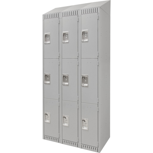 Casiers, 3 niveaux, Bloc de 3, 36" x 18" x 82", Acier, Gris, D&eacute;mont&eacute; Meunier Outillage Industriel