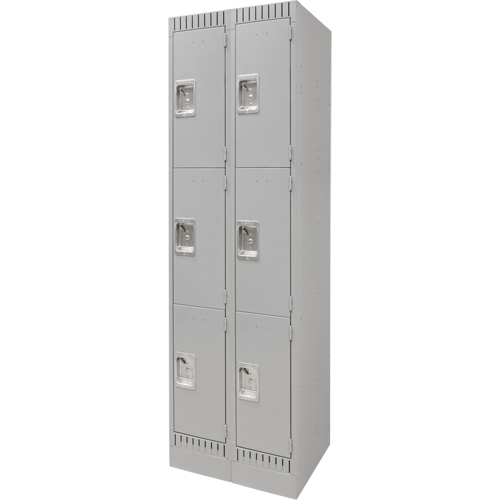 Casiers, 3 niveaux, Bloc de 2, 24" x 18" x 76", Acier, Gris, D&eacute;mont&eacute; Meunier Outillage Industriel