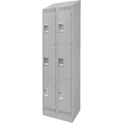Casiers, 3 niveaux, Bloc de 2, 24" x 18" x 86", Acier, Gris, D&eacute;mont&eacute; Meunier Outillage Industriel