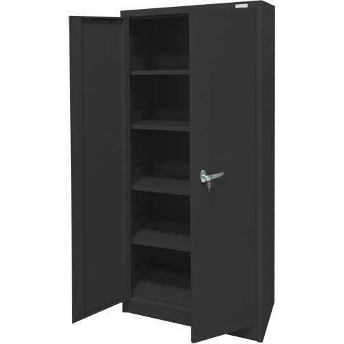Storage Cabinet, Steel, 4 Shelves, 66" H x 30" W x 15" D, Black Meunier Outillage Industriel