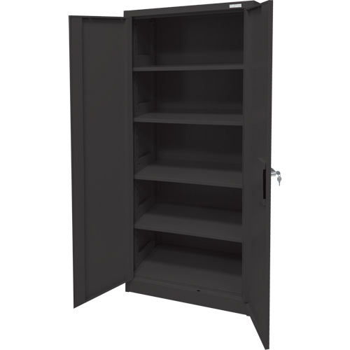 Storage Cabinet, Steel, 4 Shelves, 66" H x 30" W x 15" D, Black Meunier Outillage Industriel